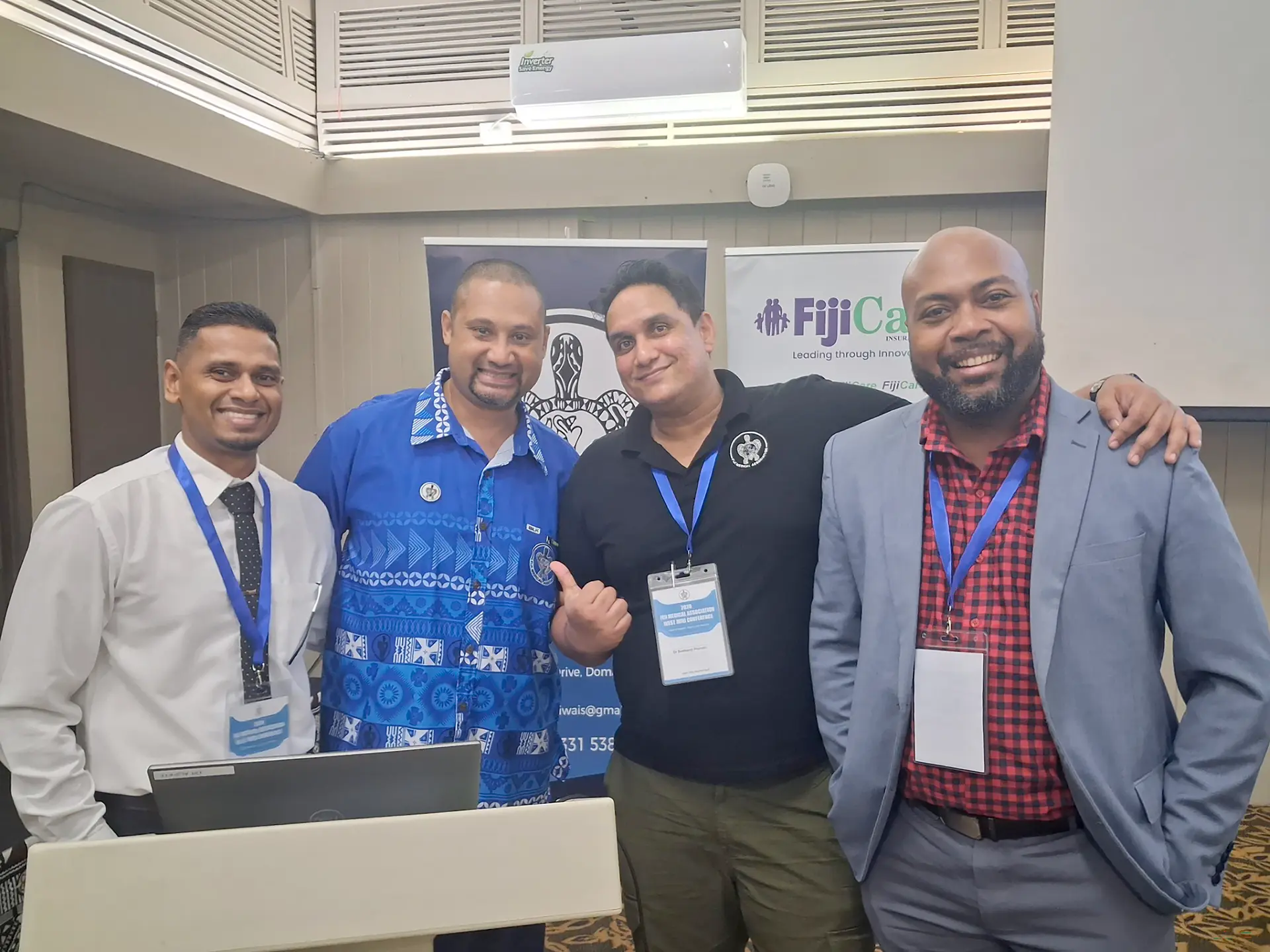 From left: Dr Ahmed Shariff, FMA president Dr Alipate Vakamocea, Dr Basharat Munshi, and Dr Sailosi Raumaitavuki