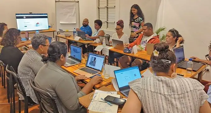 Participants of the most recent website building workshop.