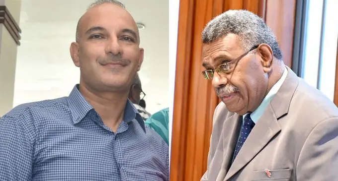 Fiji Labour Party Parliamentary Leader and lawyer Aman Ravindra-Singh and SODELPA Member of Parliament Ratu Isoa Tikoca.