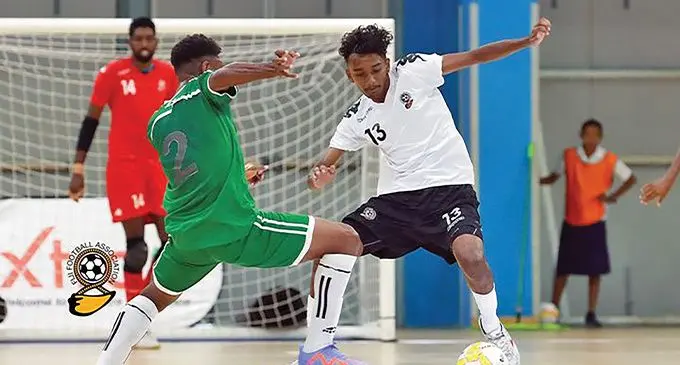 Action during the Extra Supermarket Melanesian Futsal Cup 2023 tournament currently played at the Vodafone Arena