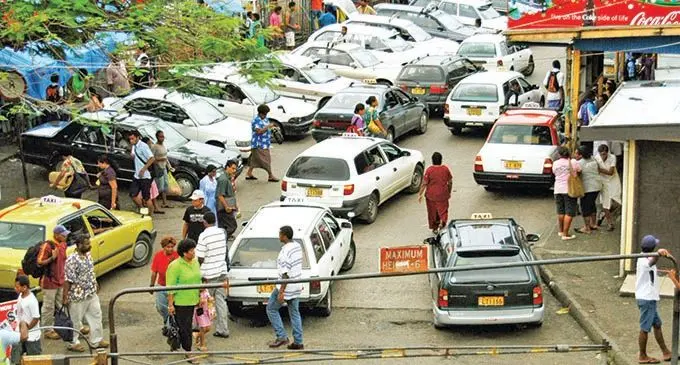 Taxis Stand beside the Suva Bus Stand. Photo: Ronald Kumar 