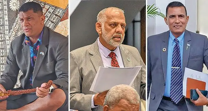 The Minister for Education, Aseri Radrodro,Minister for Employment Agni Deo Singh, Opposition Member of Parliament Hem Chand is expected to call a meeting today to discuss the USP saga. Photo: Wati Talebula-Nuku