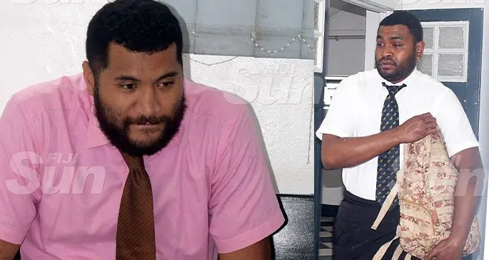 Former Police officers Kelepi Kolinisau (left), and Selema Tikoenaburevere outside Court on October 30, 2019. Photo: Ronald Kumar