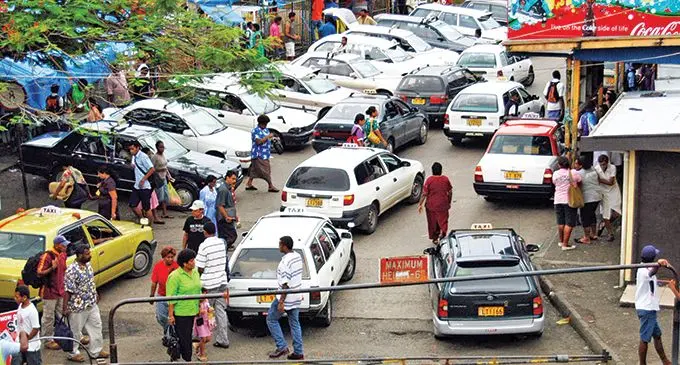 Taxis base at the Suva Bus Stand.  Photo: Ronald Kumar