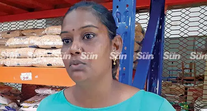  Cashier, Angeline Narayan on March 23, 2022.  Photo: Ronald Kumar
