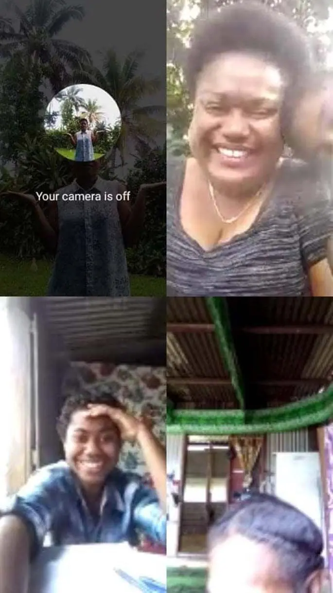 Kolora Naiqaci during a zoom session with her students.