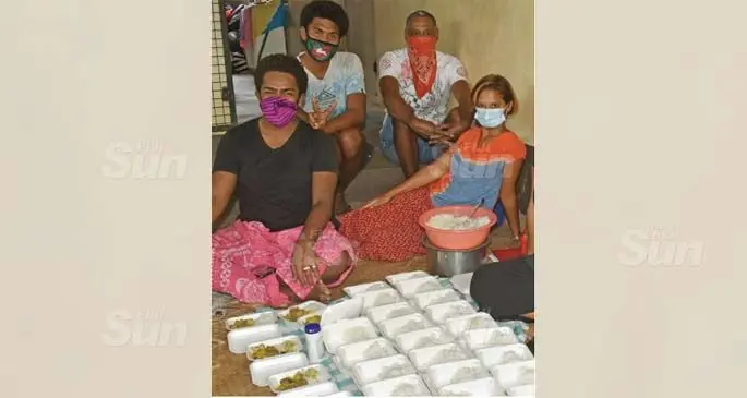 Vuniani Sovau with his group preparing food at Sabeto village, Nadi, on May 17, 2021. Photo: Waisea Nasokia