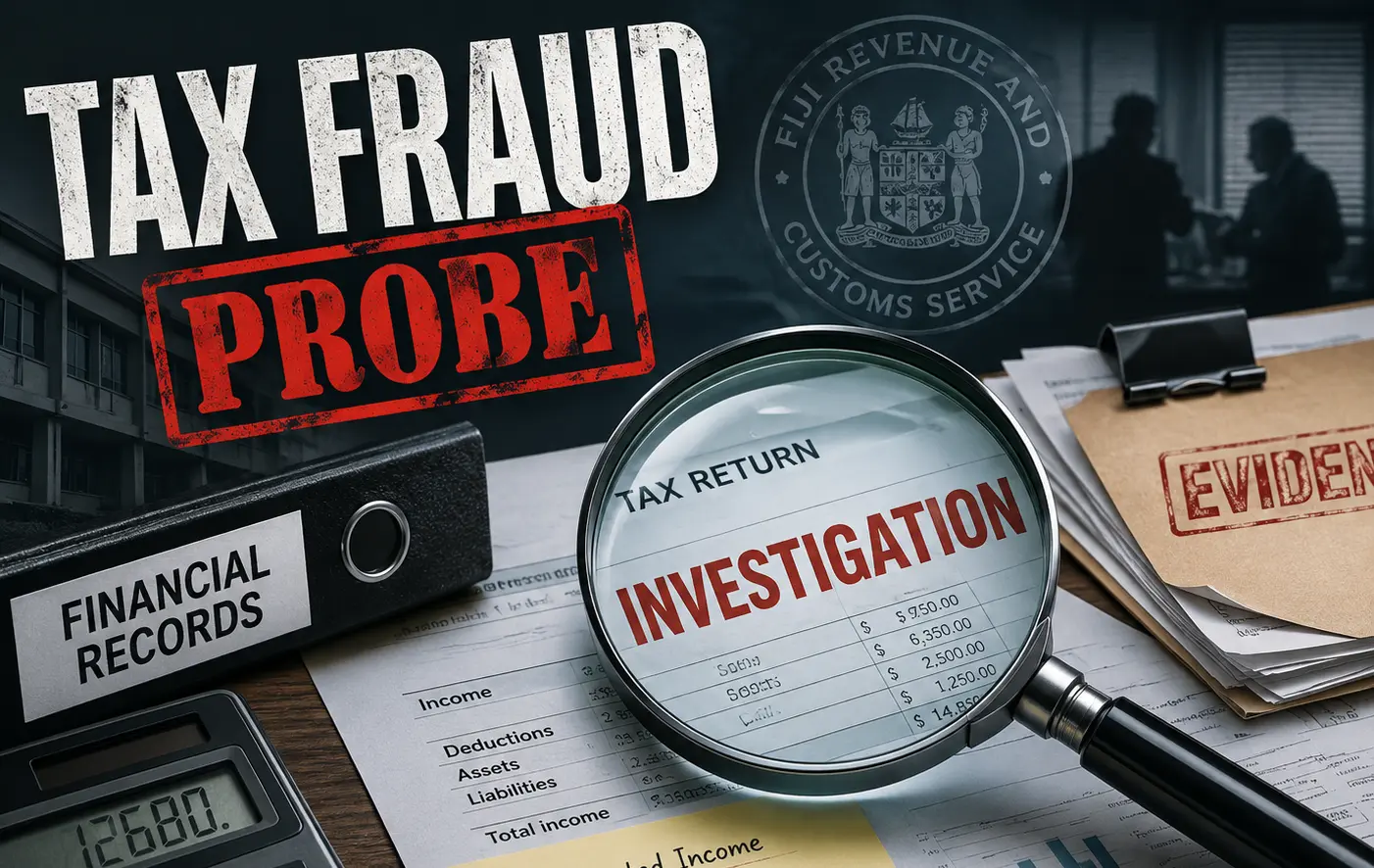 create illustration of tax fraud probe