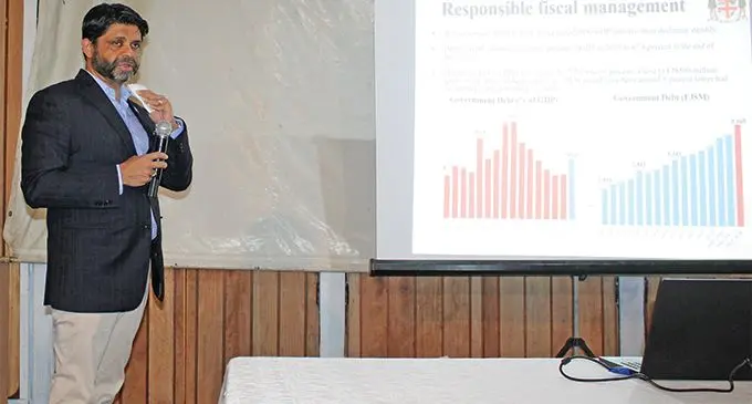 Attorney General and Minister for Economy Aiyaz Sayed-Khaiyum during the budget consultation at JJ’s on the Park in Suva on March 16,2019. Photo: Simione Haravanua