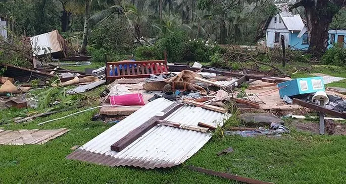 Damage caused by Tropical Cyclone Harold on Naqara Village in Ono, Kadavu. Photo: Supplied