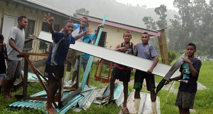 Students of Navesau Adventist High School preparing for the TC Keni on April 10,2018. Photo: Selita Bolanavanua.