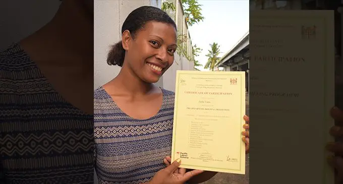 Jiulia Vueta is one of the 286 selected Fijian workers under the Pacific Australia Labour Mobility (PALM) Scheme farewelled on September 16, 2022. . Photo: Ronald kumar