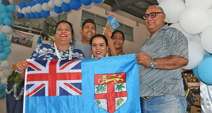 From left: FarmBoy co-director Angie Prasad, Aimaan Ali, Payal Prasad, Lorraine Torovuki, and Alipate Bolavucu at the Namaka Market. Photo: Waisea Nasokia