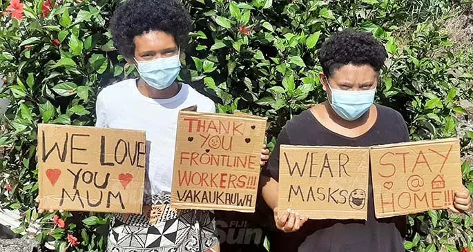 Virisila Vutaga and her sister Alumita Vutaga urged those with loved ones in quarantine to have more faith in the health sector and frontline workers. Photo: Salote Qalubau.