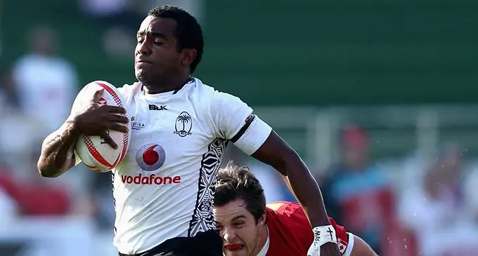 Kitone  Taliga on attack for Fiji. Photo:  Zimbio