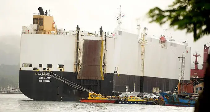 Vehicle carrier Paganella berthed at Kings wharf on June 16, 2022. Photo: Ronald Kumar