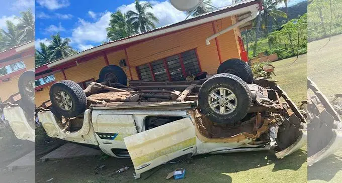 The vehicle that crashed into the Naresh’s family verandah in Matasawalevu, Dreketi on  August 6, 2022