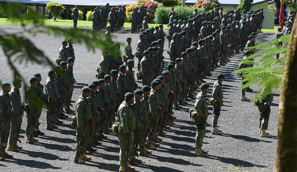 RFMF 3FIR unit on parade at QEB on May 1,2019. Photo: Ronald Kumar.