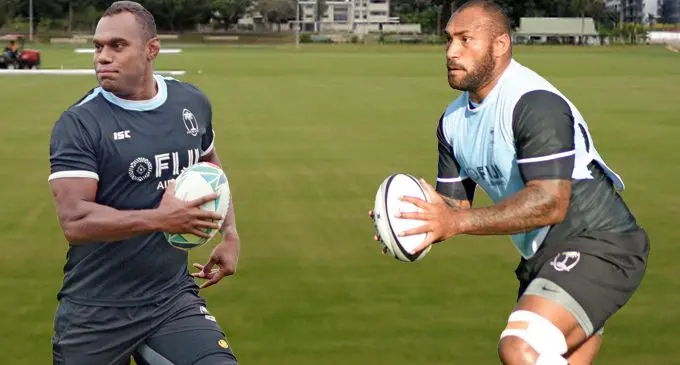 Flying Fijians Leone Nakarawa (left) and Nemani Nadolo.  Photos: Ronald Kumar