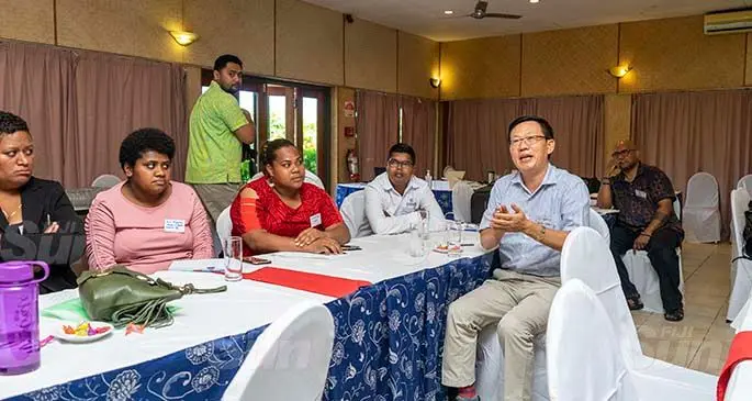 Fishing vessel owner Du Xuejwy speaking during the Gender Mainstreaming during the Offshore Fisheries Workshop at the Novotel Suva Lami Bay on January 19, 2021. Photo: Leon Lord