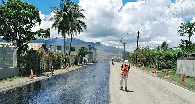Sealing in progress at Silas Ramzan Street, Labasa.