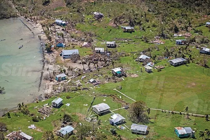Villages along Bua during Cyclone Yasa’s devestation in the north on the 19th December 2020. Photo- Leon Lord