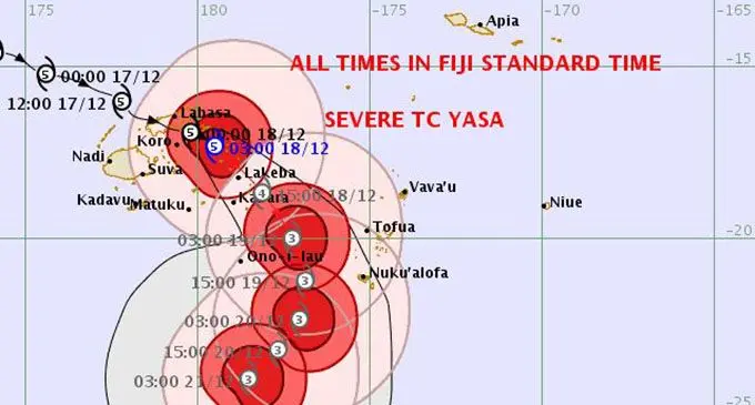 Fiji Met track map at 3am this morning, Friday 18, 2020.