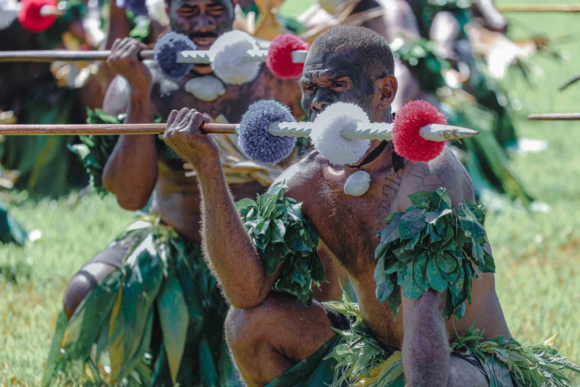 Men of Vaturova perform the traditional Meke ni Ranadi at Korotasere Village in Vaturova during the Cakaudrove Provincial Council meeting on June 4, 2026.