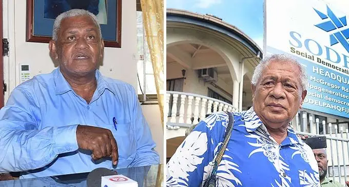 (From left:) Social Democratic Liberal Party General Secretary Lenaitasi Duru and Social Democratic Liberal Party Vice President, Anare Jale on December 21, 2022. Photo: Ronald Kumar