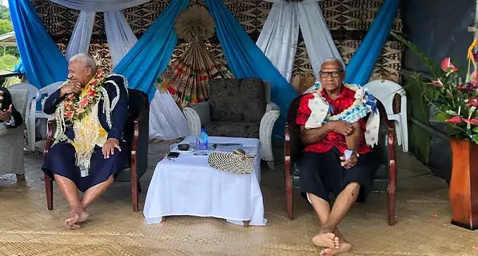 From Left: Prime Minister, Voreqe Bainimarama, and Chief of Namata, Tailevu, Ratu Paula Halaiwalu. Photo: Josefa Babitu 