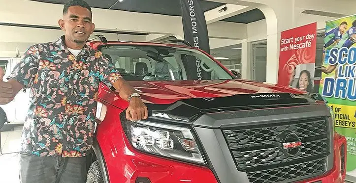 Winner of the $90,000 Nissan Navara, Hari Lal. Photo: Nacanieli Tuilevuka