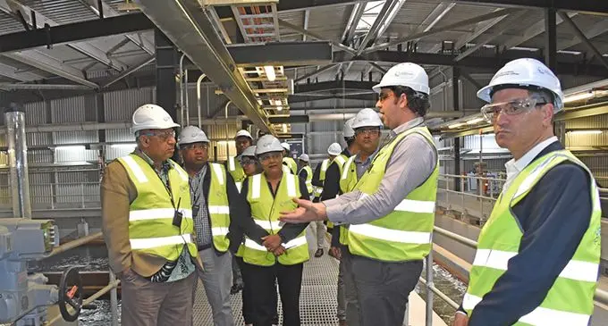 Prime Minister Voreqe Bainimarama (left) with his team at the Sydney Desalination Plant. Photo: PM's Office