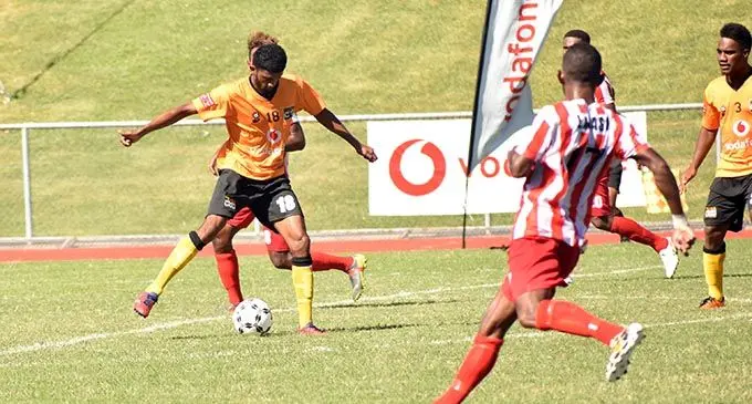Action from the Tavua and Labasa match during the Vodafone Fiji FACT at Churchill Park, Lautoka on May 5, 2019. Photo: Rohit Kumar
