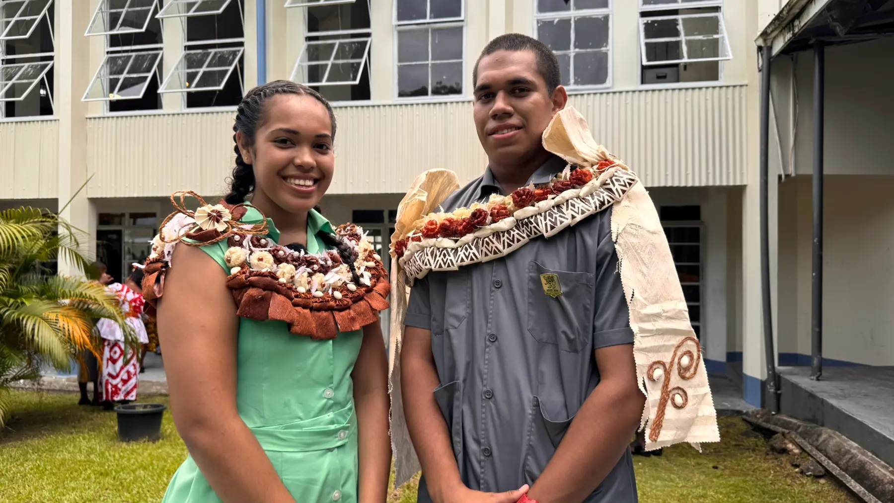 Head boy Brendan Leo and head girl Anna Jikoibau 