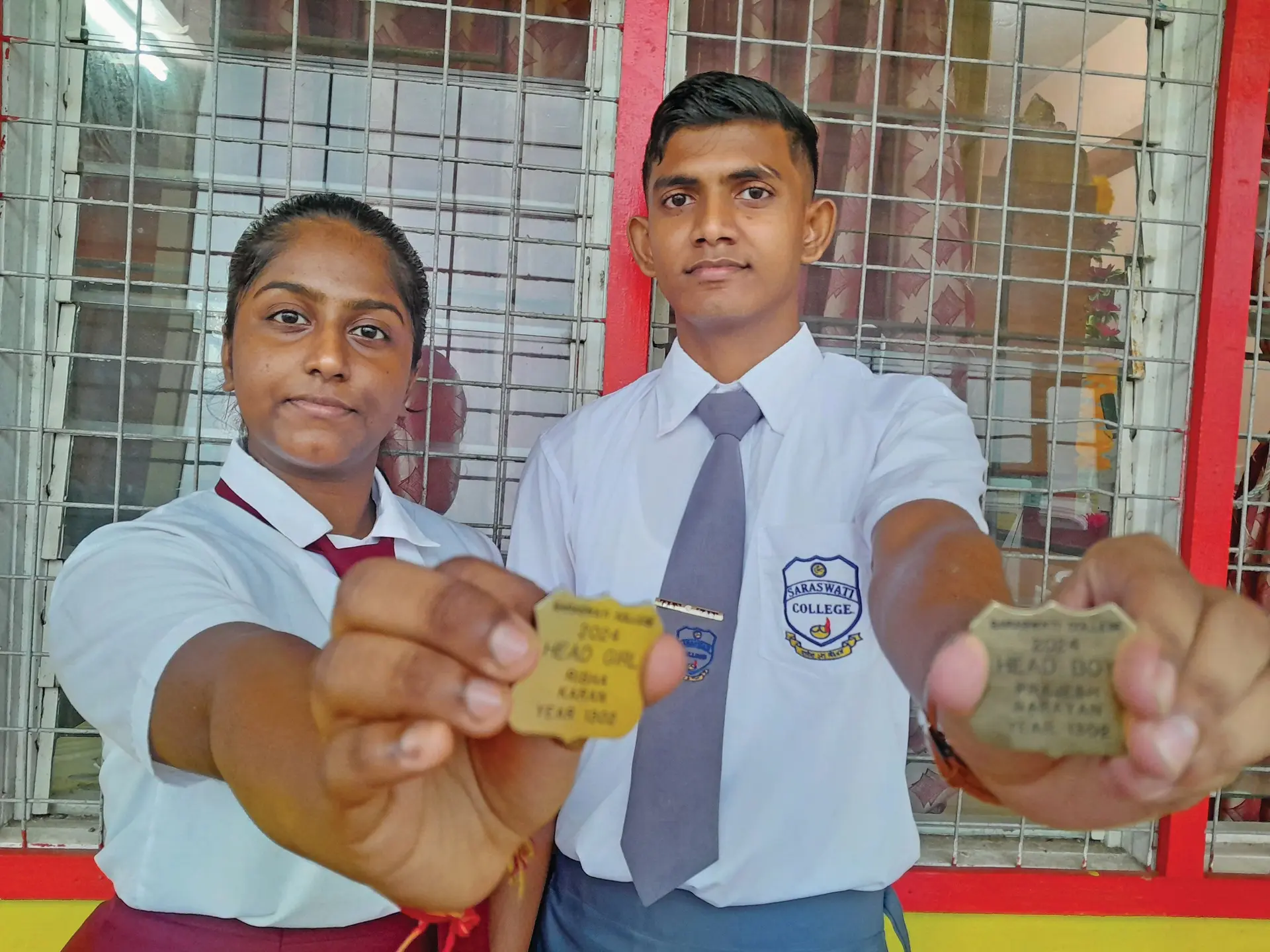 Saraswati College’s head boy, Prajesh Ben Narayan, and head girl, Risha Sneha Karan. Photo: Wati Talebula-Nuku