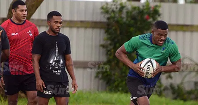 Suva team players, (from Suva squad members (from left) John Stewart, Terio Tamani and Jiuta Wainiqolo train at Bidesi Ground on June 29, 2020. Photo: Ronald Kumar
