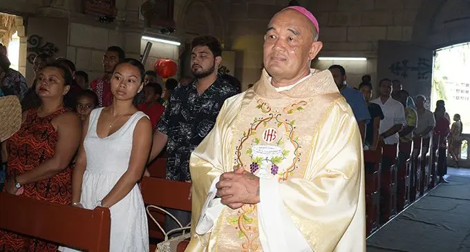 Archbishop Peter Loy Chong during the Asian New Years mass at the Sacred Heart Cathedral Suva on February 17,2019.Photo:Simione Haravanua.