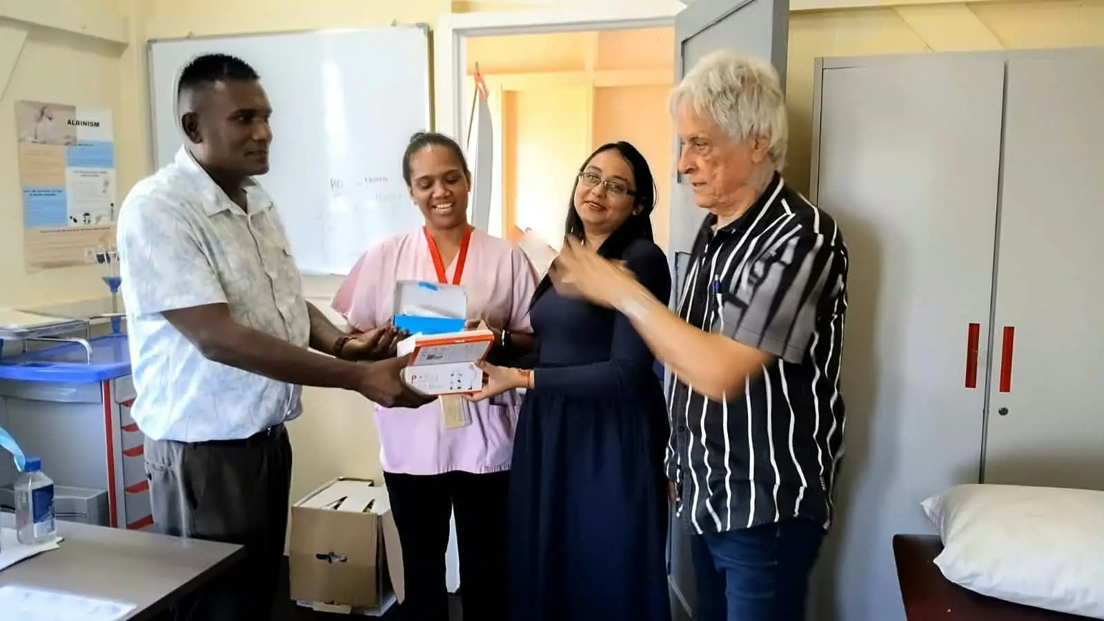 Rotary Nadi president Shavneel Kumar, SDMO Nadi Hospital, Skin specialist Dr Vanuela Swamy and Chedley Khalek. 