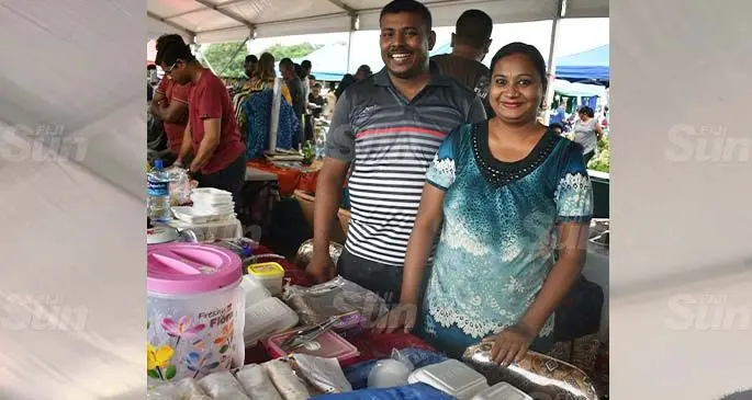 Sanjeet Kumar and his wife, Anita Devi at the VotCity/JetSet Flea Market in Nadi. Photo: Mereleki Nai