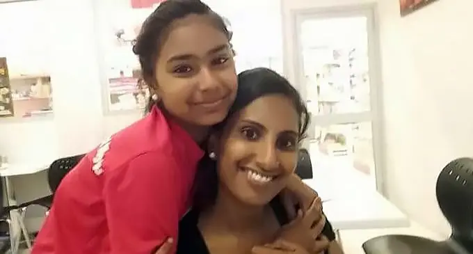 In happier days: Rohini Lal pictured with her daughter, Jiya Jaanvi.