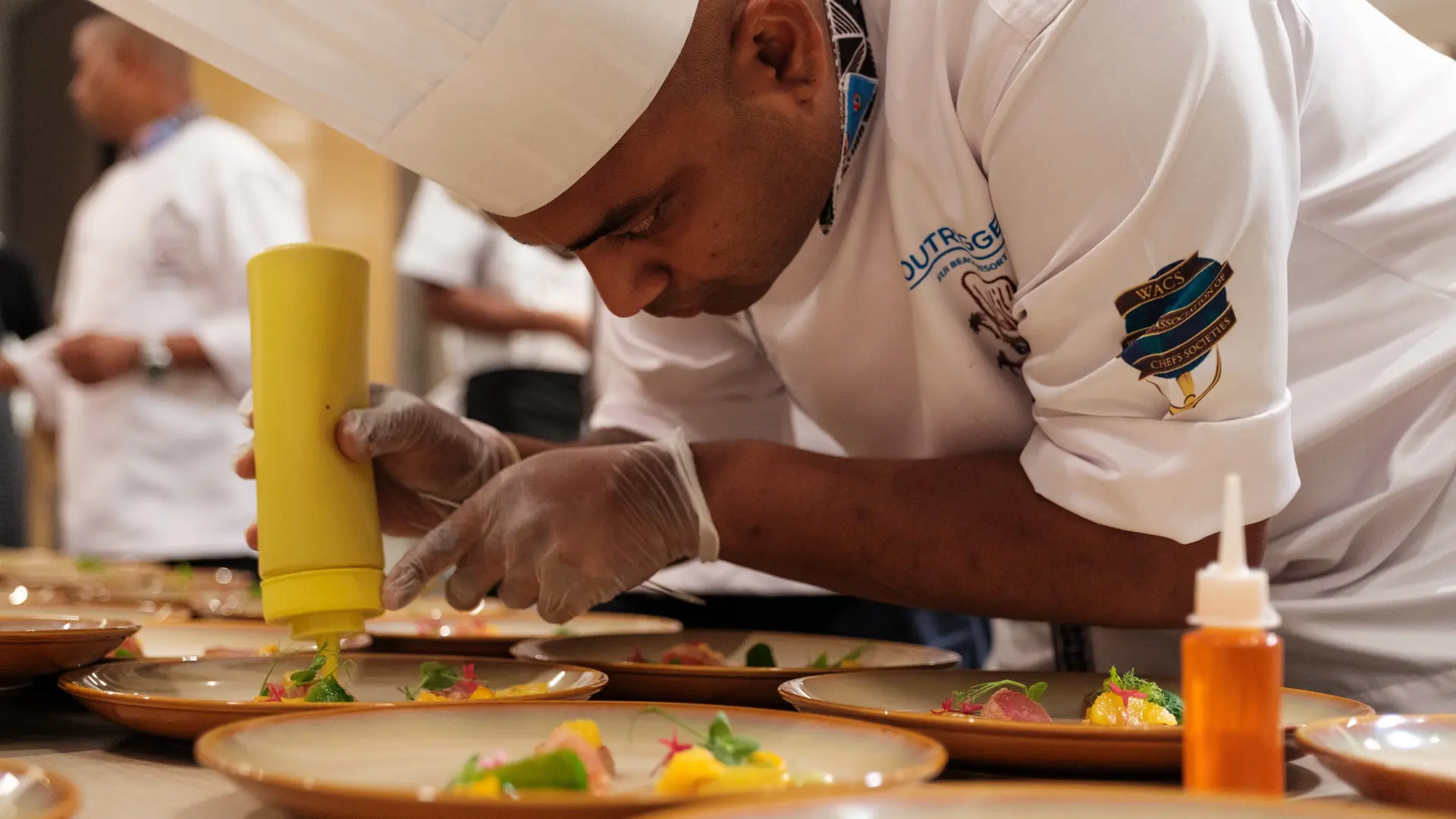 Outrigger Fiji Beach Resort executive sous chef Navneet Reddy at work. 