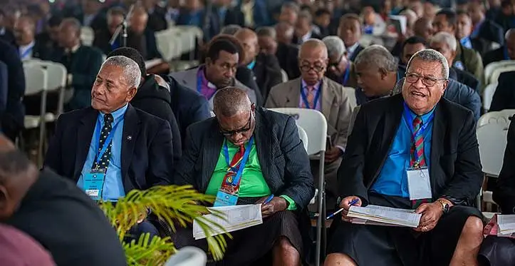 Ministers at the Methodist Church in Fiji and Rotuma annual conference at Furnival Park, in Toorak, Suva, on August 29, 2023. Photo: Leon Lord