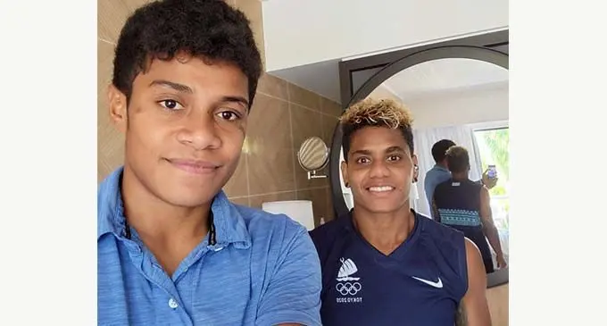 Olympic bronze medalists, Sesenieli Donu (left) and Roela Radiniyavuni at the Sofitel Resort and Spa, Nadi on August 16, 2021. Photo: Sesenieli Donu