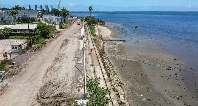 A potion of Queen Elizabeth Drive in Nasese as roads continue to be upgraded on January 20, 2022. Photo: Leon Lord