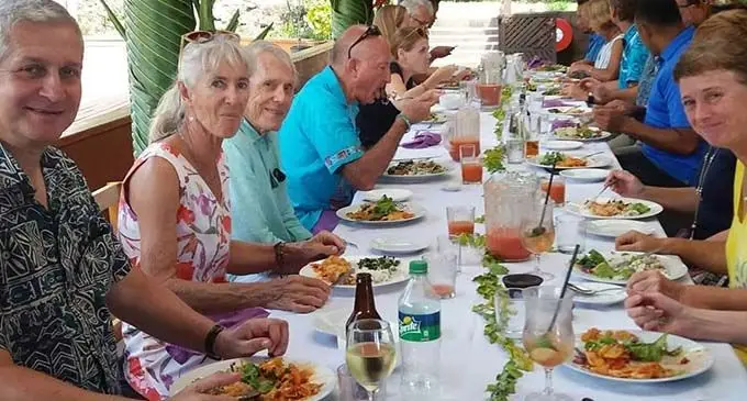 The then acting British High Commissioner Paul Welsh (left) hosted a highly enjoyable lunch at Savusavu’s Daku Resort on August, 2020.
