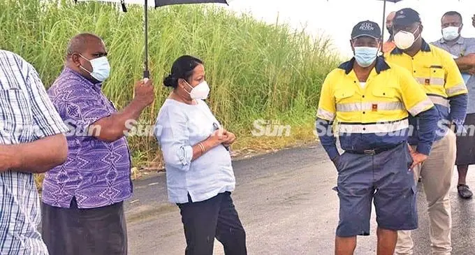 Minister for Local Government Premila Kumar with Minister for Lands and Mineral Resources Jone Usamate in Wailoaloa, Nadi on Monday