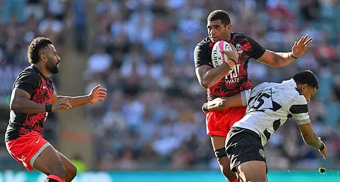 Flying Fijians captain Meli Derenalagi (right). Photo: AFP
