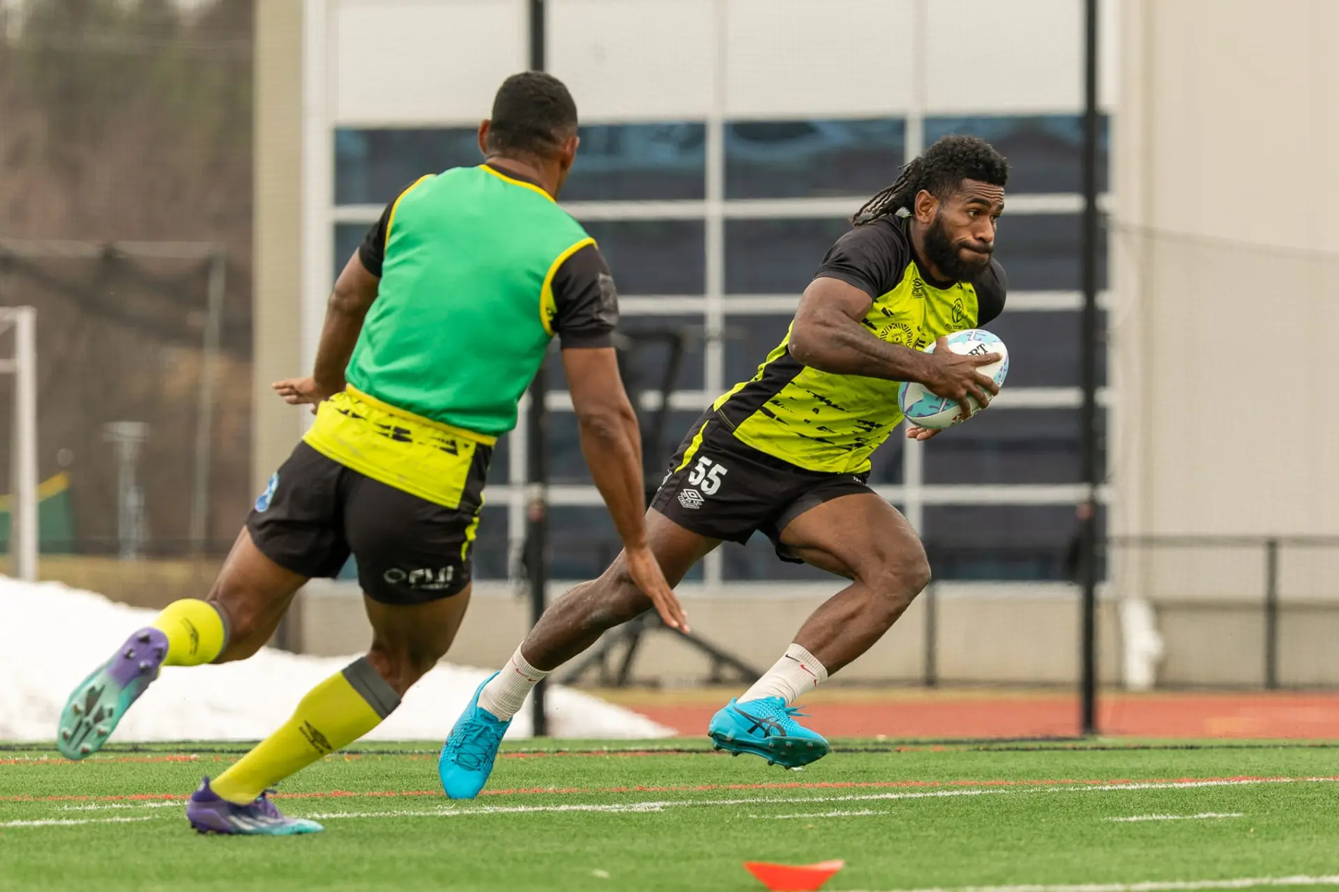 Fiji men’s 7s rover George Bose on the run during training in New York on March 12, 2026.  Photo: FRU Media
