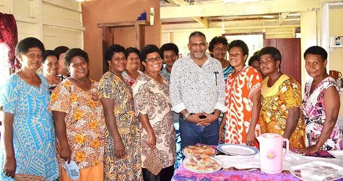 The women of Nabavatu Village, Dreketi, with the Minister for Commerce, Trade, Tourism, and Transport, Faiyaz Koya. Photo: Laisa Lui