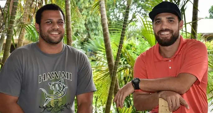 Kitione Pickering and Tevita Soro, founders of Pipe Dreams, in Nadi.